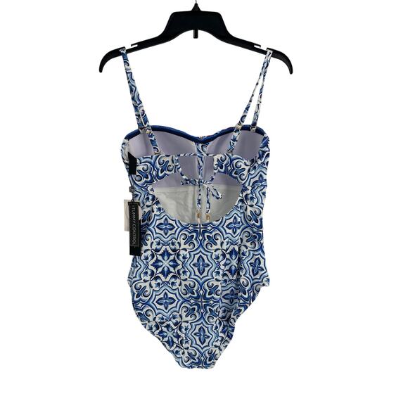 La Blanca Set- Blue Wrap Cover Up One Size & Swimsuit Size 12 - Picture 8 of 10
